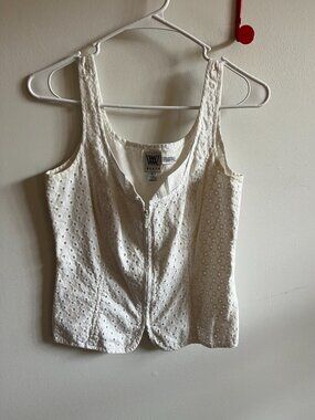 Eyelit zip tank top